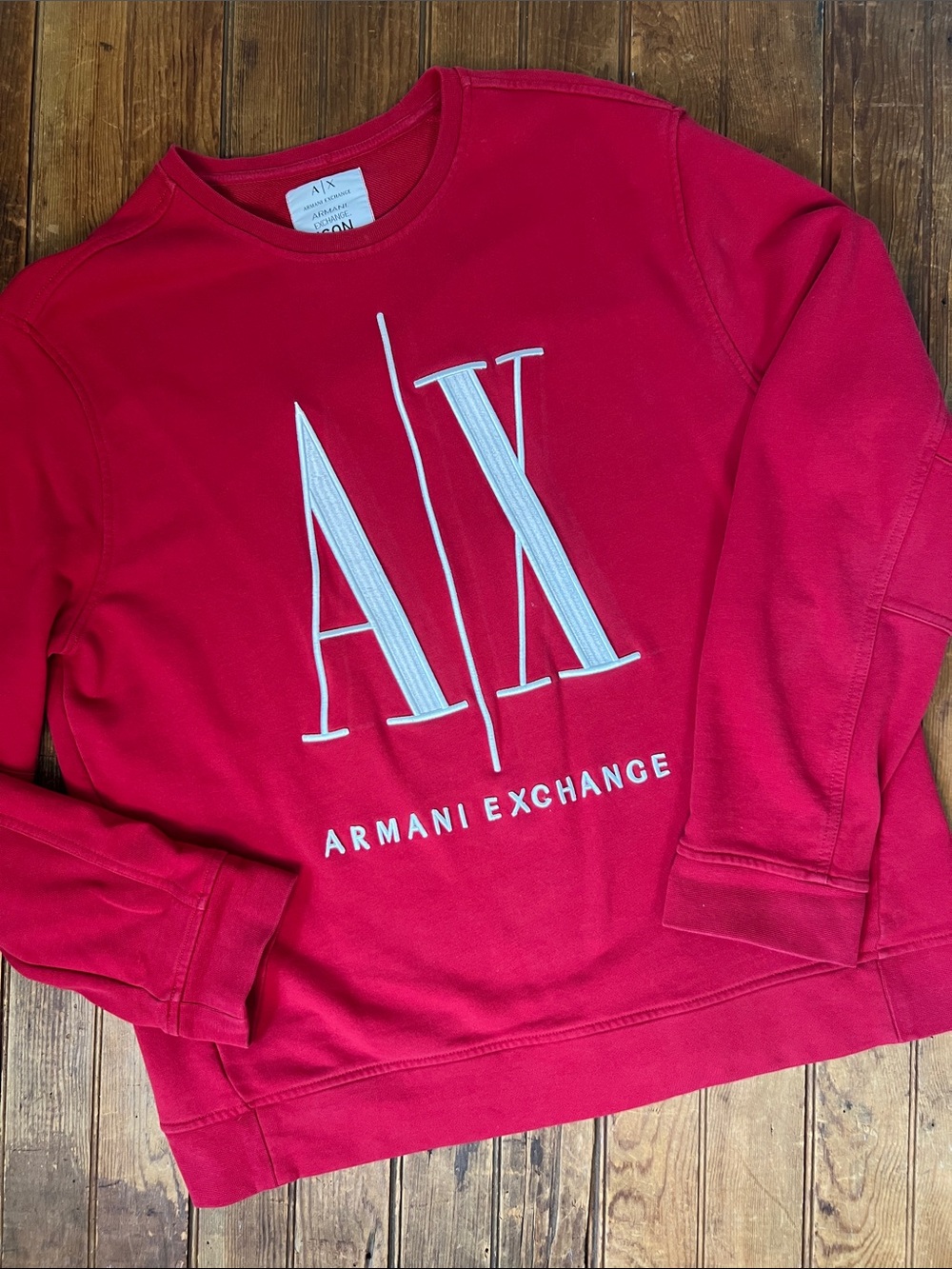 Armani Exchange Mens Red Crewneck Sweatshirt The Icon size xl